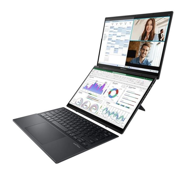 İkinci resim of ASUS Zenbook DUO Dual – 14" OLED WUXGA Dokunmatik Business Laptop Intel Core Ultra 7 155H Intel Arc Graphics 16GB LPDDR5X RAM 1TB Pcle 4 SSD Win 11 Home Gri