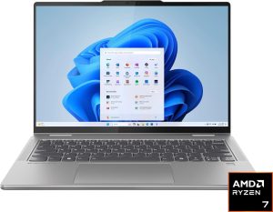Lenovo Yoga 7 – 14" IPS WUXGA Dokunmatik 2'si 1 Arada Laptop AMD Ryzen 7 8840HS AMD Radeon Graphics 16GB LPDDR5X RAM 1TB Pcle 4 SSD Win 11 Home Gri